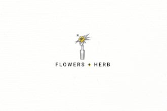 design a vintage premium flower and floral logo