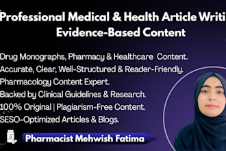 write medical and health articles as a pharmacist