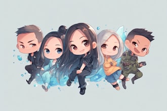 make chibi avatar for person or characters in cartoon style