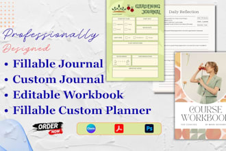 design redesign fillable journal planner workbook pdf design lead magnet ebook