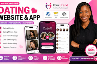 create dating website and dating app with chat audio video features