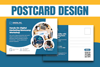 design professional business postcards in 24 hours