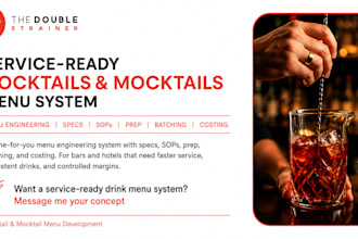 create a cocktail menu ready for real bar service