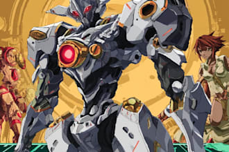 make a mecha robot art and illustration for you