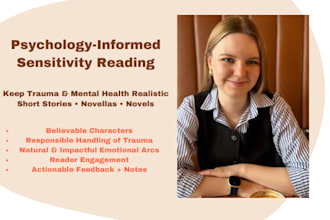provide psychology informed sensitivity reading for fiction