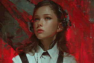 design stunning sci fi portrait art