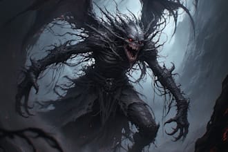 draw dark art animal illustration