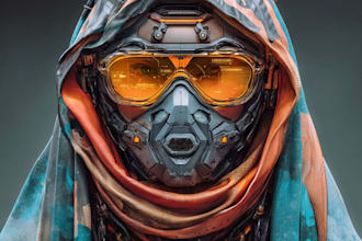 draw fantasy, sci fi, character with hyperrealistic style