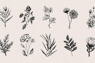 design feminine botanical hand drawn logo