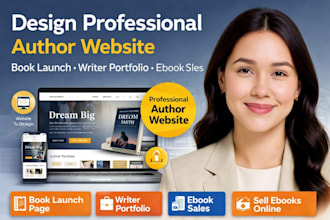 design professional author website book launch writer portfolio ebook sales