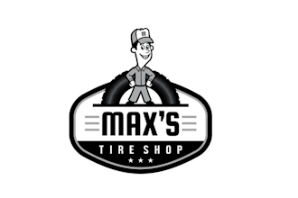 create automotive brand iconic logo for maxs tire shop