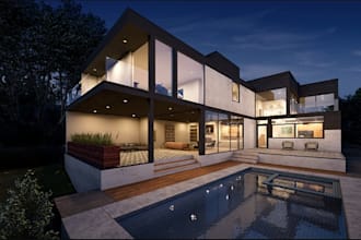 do 3d rendering architectural exterior and interior designs in 3ds max