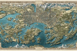 create detailed fantasy world, regional and city maps
