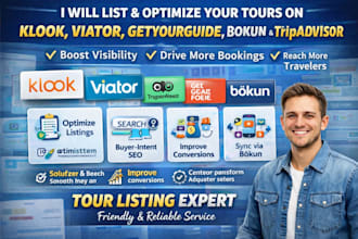 list and optimize your tour on klook, viator, getyourguide, bókun or tripadvisor