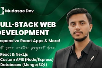 build a responsive react web app with full stack dev