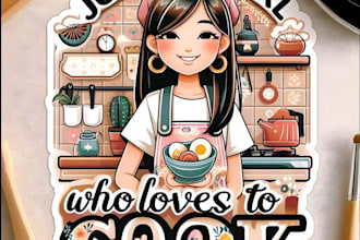 design colorful cartoon food funny chef logo