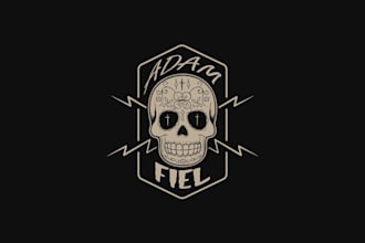 design mascot fighter and promoter skull brand logo