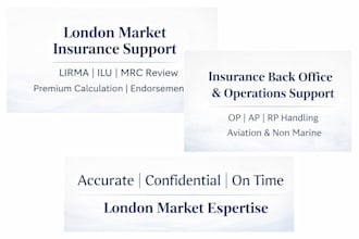 provide london market insurance back office support lirma ilu mrc