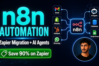 be your n8n developer for ai automation workflows and zapier migration