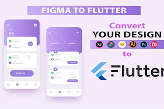 design flutter apps, bespoke flutter UI, convert figma to flutter