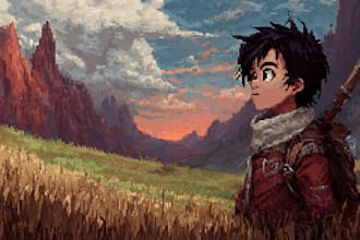 draw pixel art avatar or portrait for you in any expression