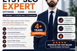 etsy SEO expert, optimize listings, and increase your etsy sales