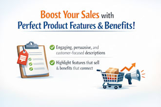 write clear product features and benefits for ecommerce products