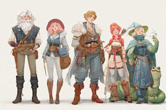 do an epic fantasy party illustration for your dnd campaign