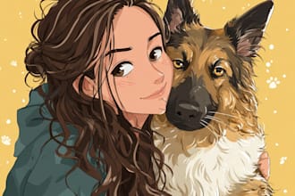 do custom pet portrait, dog portrait, cat portrait drawing