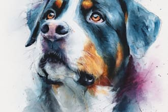 draw watercolor pet portrait