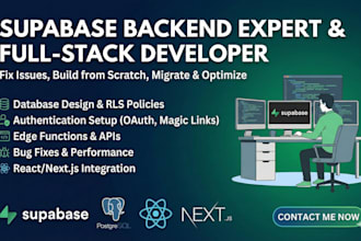 deliver supabase setup bug fixes and backend development