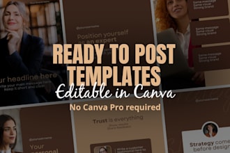 deliver ready to post instagram templates editable in canva