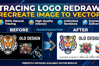 tracing logo redraw or recreate image to vector