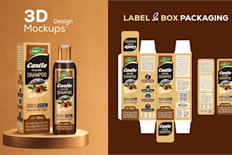 do product packaging design, label design, mockup design