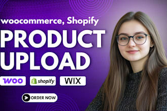 upload products in woocommerce, wix and shopify store
