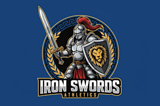 make modern knight mascot logo design service for business