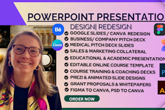 design business company pitch deck grant canva google slides sales collateral ai