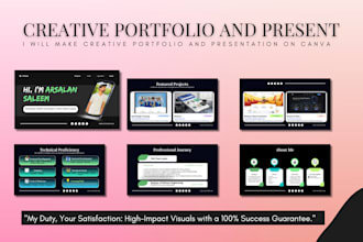creative portfolio and presentation on canva