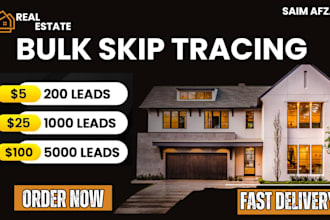 provide skip tracing for the real estate business