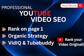 be your youtube SEO manager and organic growth planner
