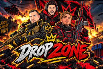 make twitch or kick stream overlay, logo for you