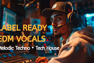 record edm dry vocals for melodic techno, tech house, and hard groove tracks
