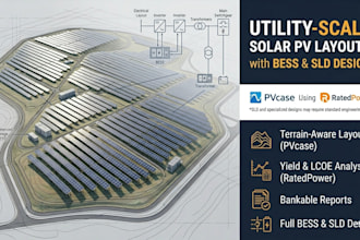 design utility scale solar pv layouts with bess and sld