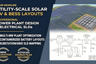 design utility scale solar pv layouts with bess and sld