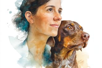 digital watercolor and oil portrait art of your pet animal