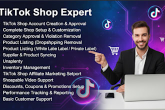 do tiktok shop acconut manager,product hunting,listing,affiliate marketing