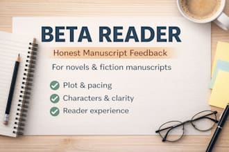 be your beta reader and give honest manuscript feedback
