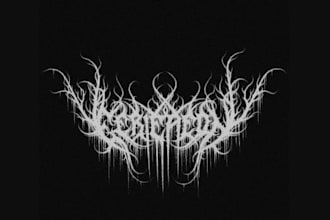 design an atmospheric black metal and dungeon synth logo