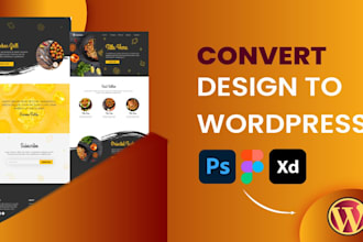 convert figma to wordpress, PSD or xd to wordpress, figma to elementor website