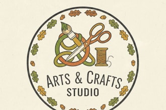 design a creative and unique arts and crafts logo for your brand or project